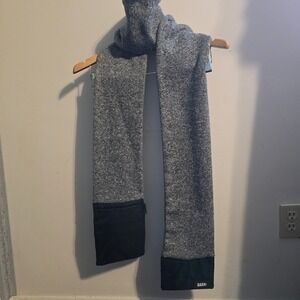 Bark Scarf Knit Pocket Scarf Unisex OS Grey Black Heathered Techwear Utility